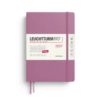Leuchtturm1917 A5 Medium Daily Planner 2027 hardcover Dusty Rose