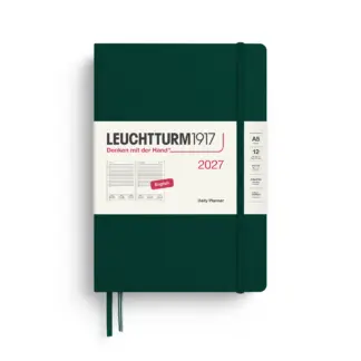 Leuchtturm1917 A5 Medium Daily Planner 2027 hardcover Forest Green