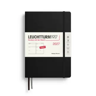 Leuchtturm1917 A5 Medium Weekly Planner 2027 hardcover Black