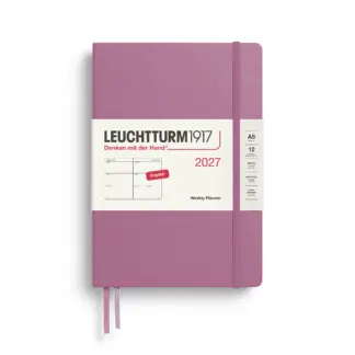 Leuchtturm1917 A5 Medium Weekly Planner 2027 hardcover Dusty Rose