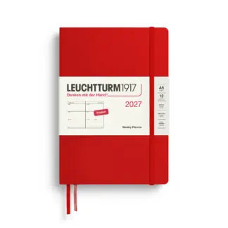 Leuchtturm1917 A5 Medium Weekly Planner 2027 hardcover Cherry