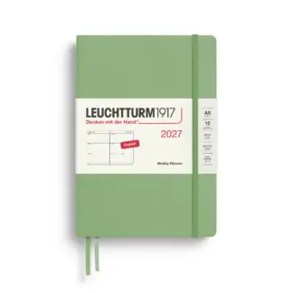 Leuchtturm1917 A5 Medium Weekly Planner 2027 hardcover Sage