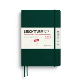 Leuchtturm1917 A5 Medium Weekly Planner 2027 hardcover Forest Green